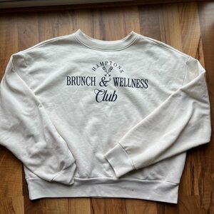 Brunch & Wellness Club Crewneck Sweatshirt - Cream with black Print